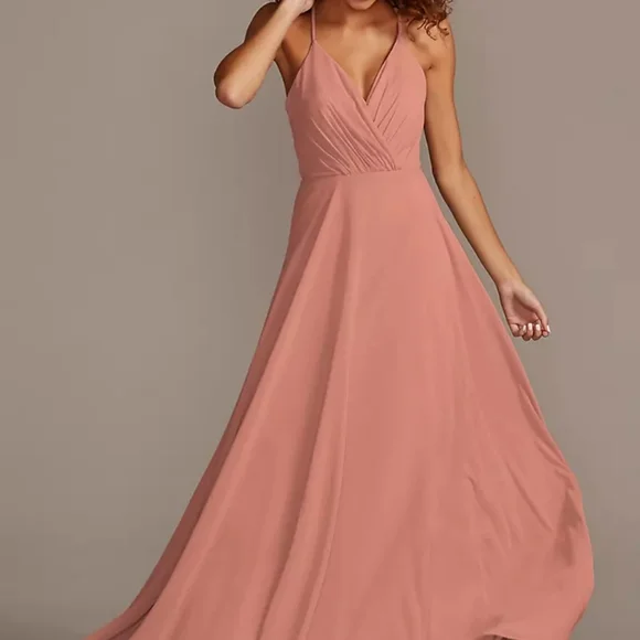 Desert Coral David's Bridal Formal Dress Size 0 - Picture 1 of 6